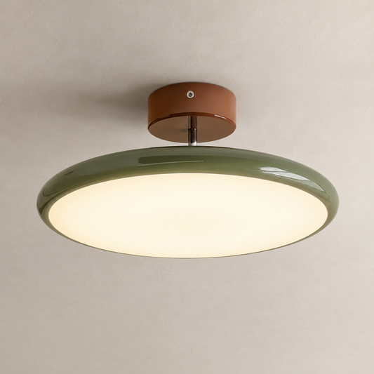 French Retro Saucer Semi-Flush LED Ceiling Light