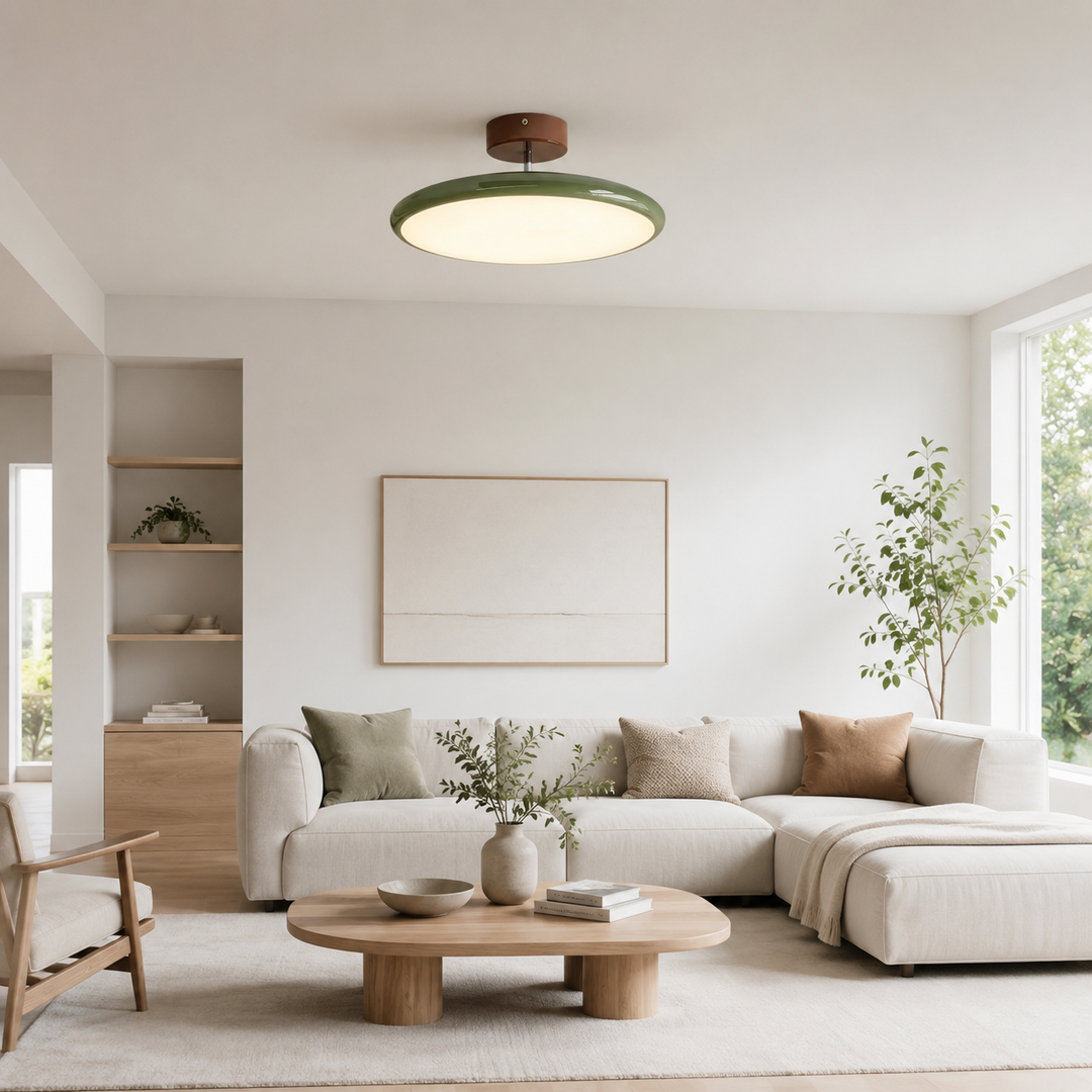 French Retro Saucer Semi-Flush LED Ceiling Light