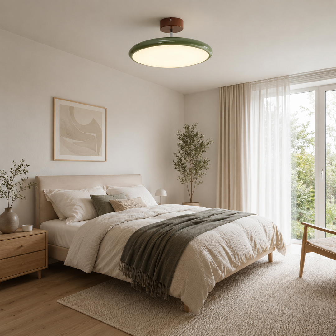 French Retro Saucer Semi-Flush LED Ceiling Light