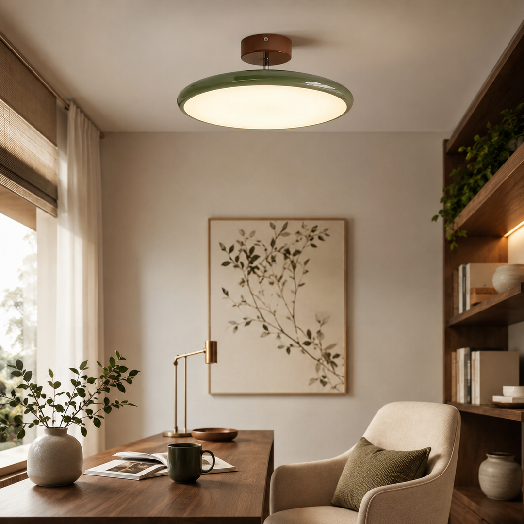 French Retro Saucer Semi-Flush LED Ceiling Light